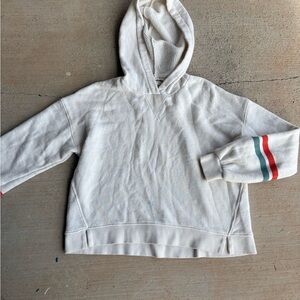 Madewell Striped Sleeve Hoodie Oversized Cropped Fit